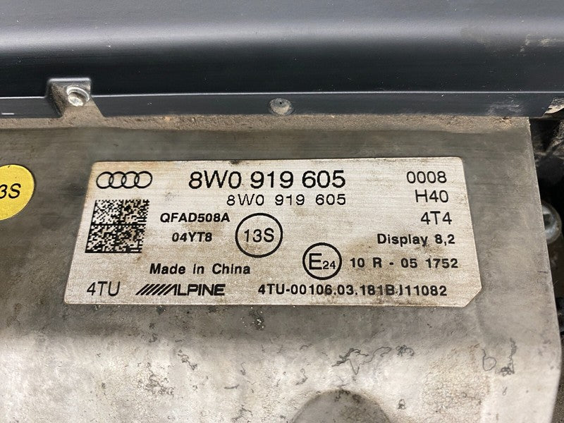 8W0 919 605 ⭕ 17-19 Audi A4 Front Nav Media Control Info GPS TV Display Screen OEM 8W0919605