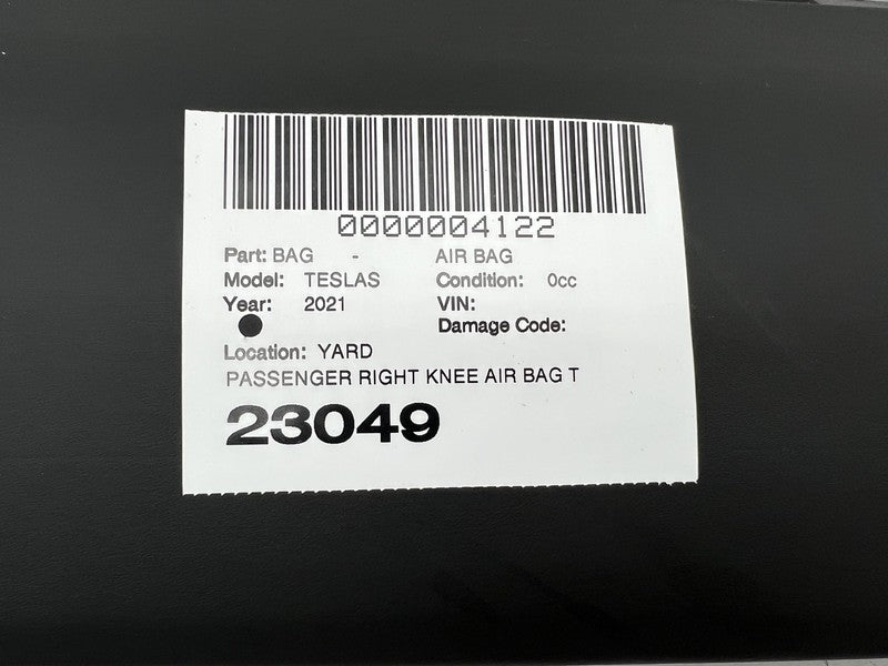 1077826-00-D 2021-2023 Tesla Model S X Plaid Front Right Passenger Knee Airbag BLACK w/ Trim