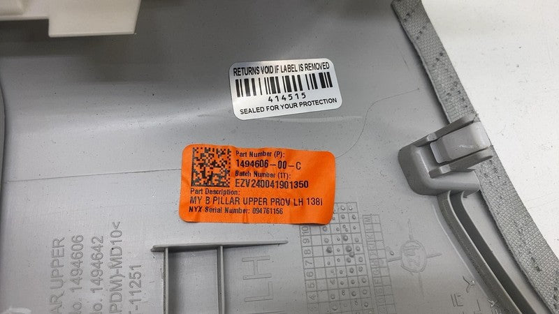 ⭕ 20-24 Tesla Model Y Driver B-Pillar Upper Trim Cover Panel Left 1494