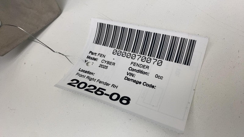 1900764-FS-A ⭕ 24-25 Tesla Cybertruck Front Side Fender Panel Right Foundation 1900764-FS-A