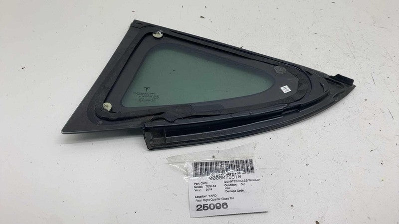 108070600H ⭕ 2017-2020 Tesla Model 3 Rear Right Quarter Fixed Window Glass RH 1080706-00-H