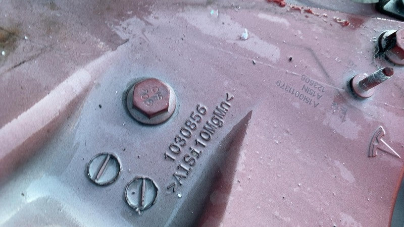 2016-2020 Tesla Model X Front Passenger Frame Horn Rail Cut Tower Stru