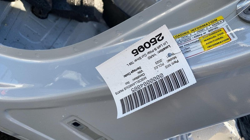 ⭕ 2021-2024 Polestar 2 Driver Side B-Pillar Structural Cutout Left Silver - 729