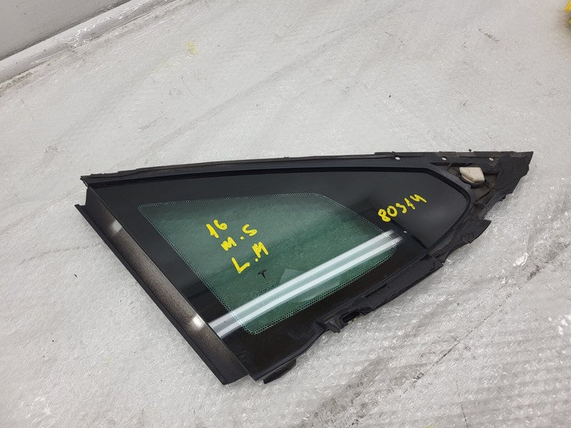 E6 43R-008010 ⭕ 2012-2020 Tesla Model S Rear Driver Side Quarter Fixed Glass Left LH Assembly