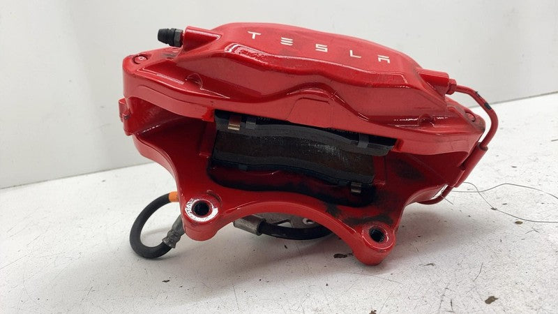⭕ 2016-2020 Tesla Model X Front Caliper w/ Brake Hose Line Left Red 10