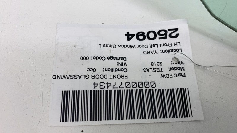 ⭕ 2017-2020 Tesla Model 3 Front Driver Side Door Window Glass Left (Si