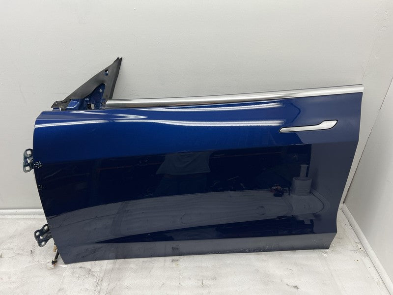 1081421-E0-C ⭕ 2017-2020 Tesla Model 3 Front Door Shell Panel Left Blue - PPSB 1081421-E0-C