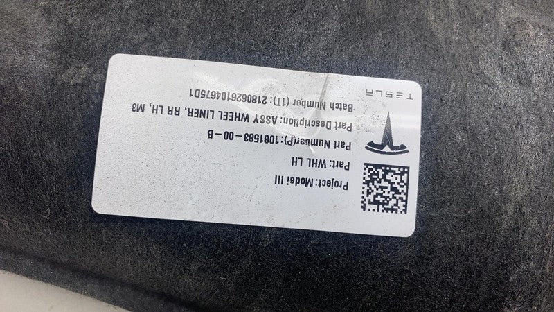 108158300B ⭕ 17-23 Model 3 Rear Left Wheel Fender Liner Splash Shield Guard LH 1081583-00-B