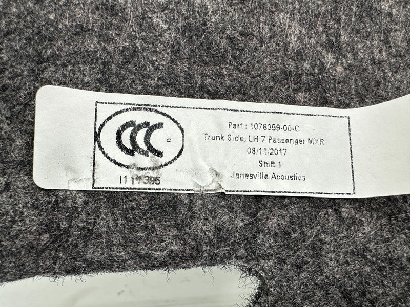 107835900C ⭕ 16-20 Model X Rear Left Trunk Side Luggage Compartment Mat Carpet 1078359-00-C