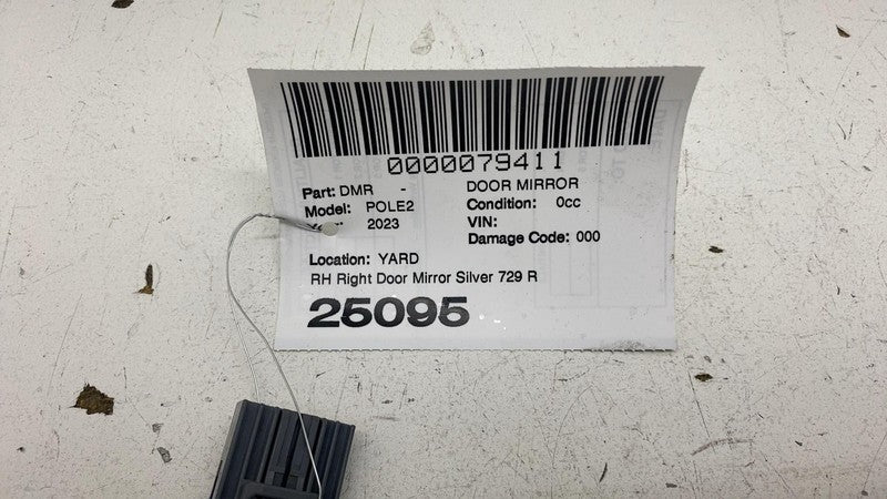 ⭕ 2021-2024 Polestar 2 Front Exterior Door Right Side View Mirror Silver - 729