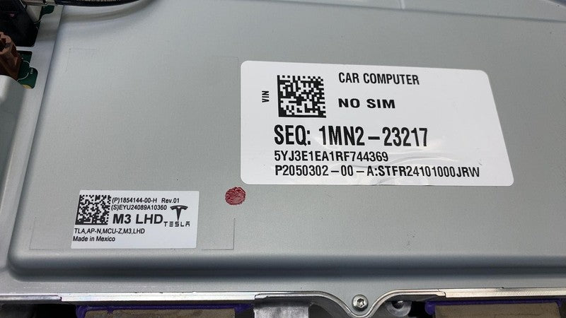 1854144-00-H ⭕ 24-25 Model 3 MCU Media Control Unit Fused Computer Hardware 4.0 1854144-00-H