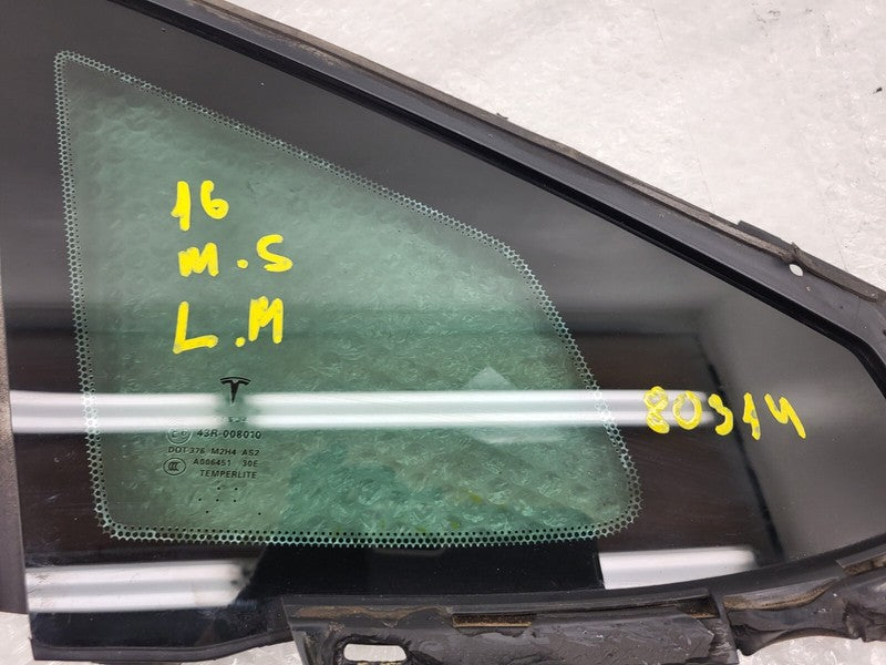 E6 43R-008010 ⭕ 2012-2020 Tesla Model S Rear Driver Side Quarter Fixed Glass Left LH Assembly