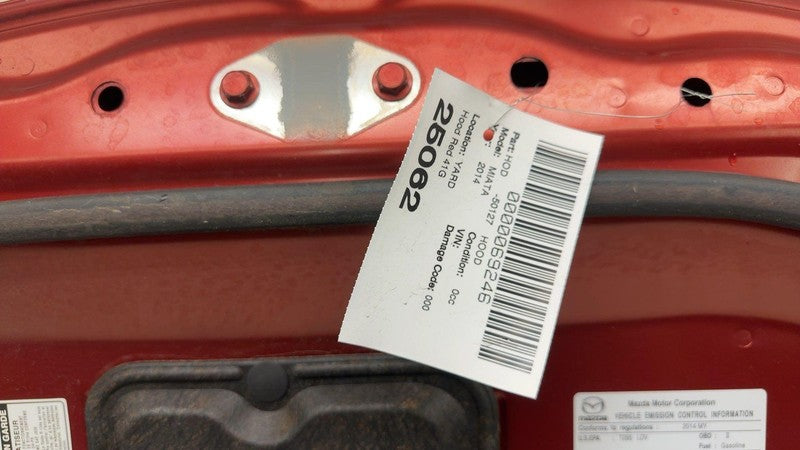 ⭕ 2006-2015 Mazda MX-5 Miata Front Bonnet Hood Shell Panel Assembly Red - 41G