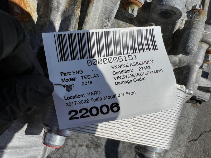 1120960-00-E ⭕17-20 Tesla Model Y 3 Front Drive Unit Engine Electric Motor *27k* 1120960-00-E