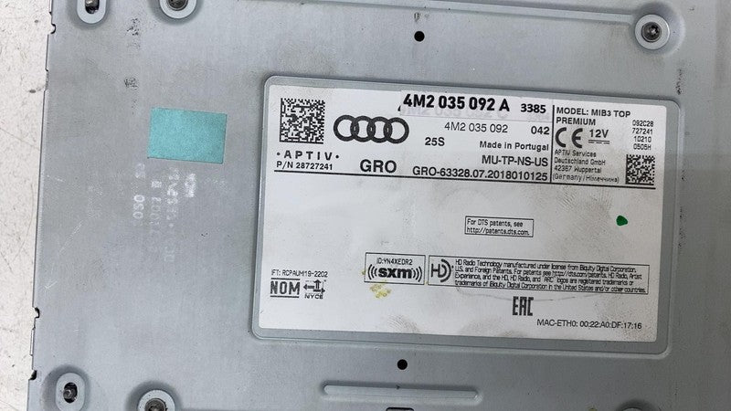 4M2035092A ⭕ 2019-2023 Audi E-Tron Quattro Radio Control Module Unit Receiver 4M2035092A