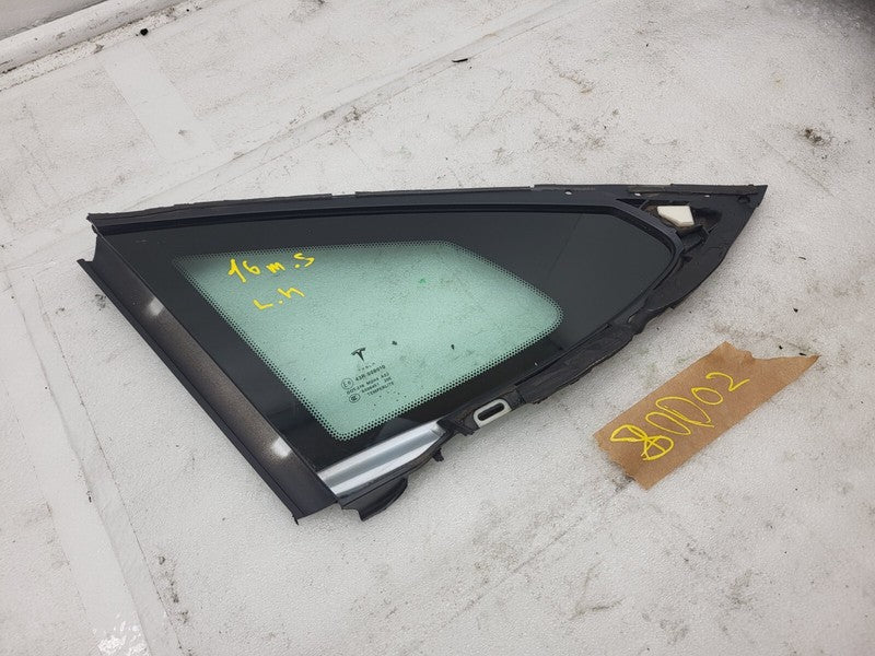 E6 43R-008010 ⭕ 2012-2020 Tesla Model S Rear Driver Side Quarter Fixed Glass Left LH Assembly