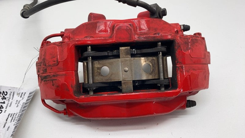 2012-2020 Tesla Model S Front Passenger Side Caliper Red + Brake Hose Line Right