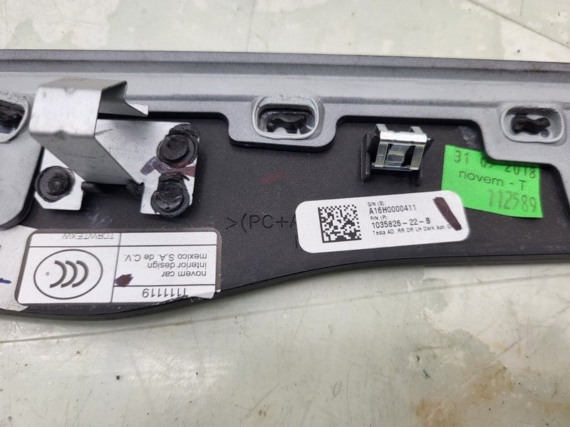 103582622B ⭕2016-2020 Tesla Model X Rear Door Trim Cover Molding Dark Ash Left 1035826-22-B