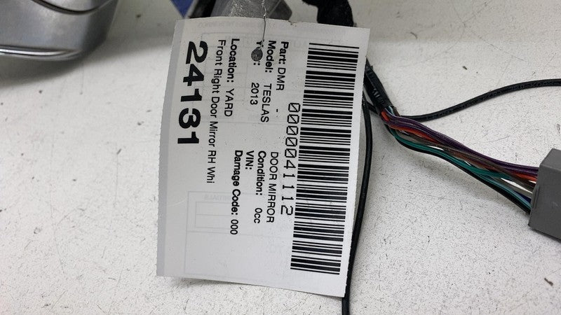 6005863-00-F 12-15 Tesla Model S Right Exterior Rear View Door Mirror White PPSW 6005863-00-F