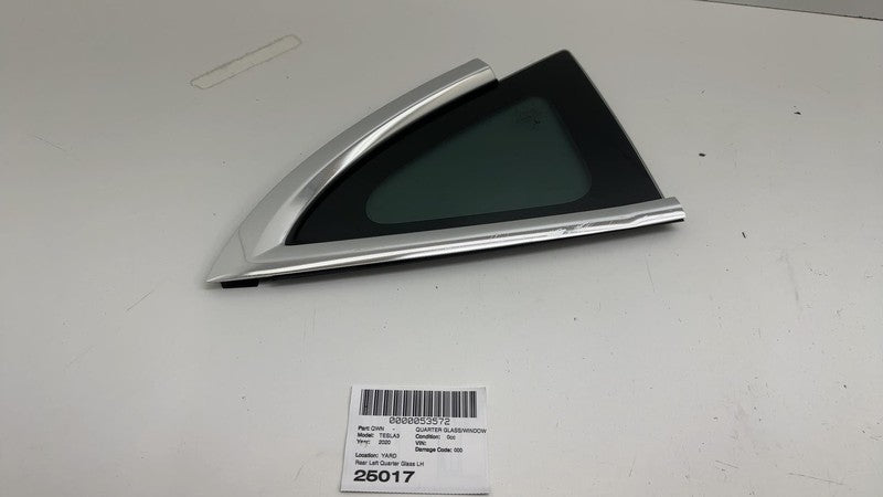 1080703-00 ⭕ 2017-2020 Tesla Model 3 Rear Left Quarter Fixed Window Glass LH OEM 1080703-00