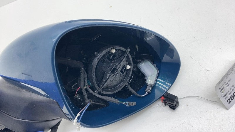 2225.6166BG5D ⭕ 19-23 Cayenne Right Power Folding Door Mirror w/ Blind Spot Blue RH (No Glass)