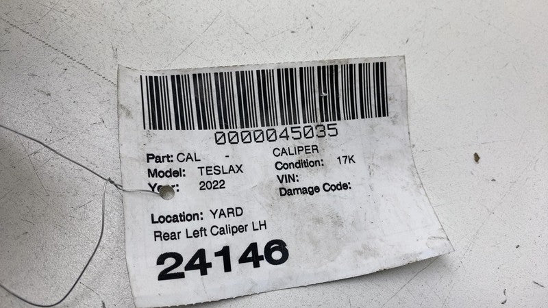 1420641-00-A 2021-2023 Tesla Model S X Rear Driver Side Caliper w/ Brake Hose Line Left Assy