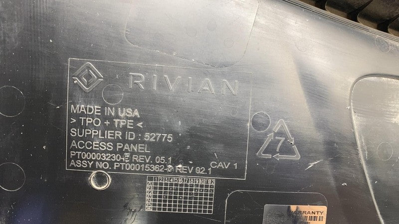 PT00003230E 2022-2024 Rivian R1S R1T Frunk Underhood Access Panel Battery Cover Trim PT00003