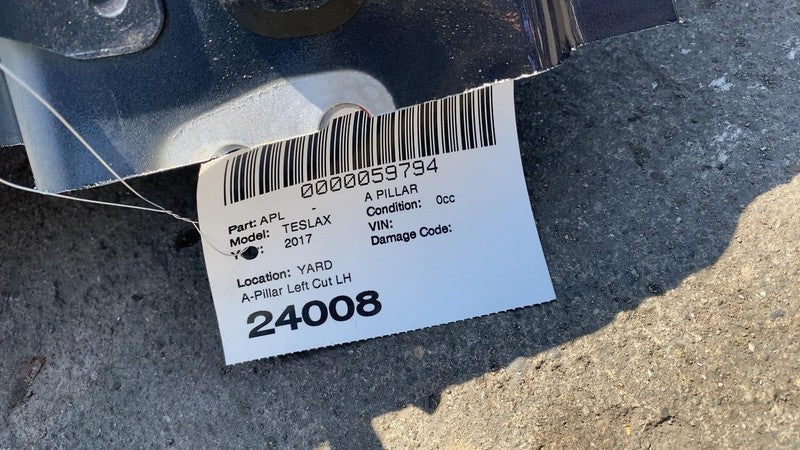 ⭕ 16-20 Tesla Model X Front Driver Side Upper A-Pillar Outer Frame Cutout Left