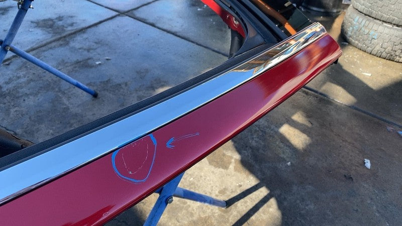 1028790-E0-K ⭕ 2016-2023 Tesla Model X Rear Driver Side Falcon Door Shell Panel LH Red - PPMR