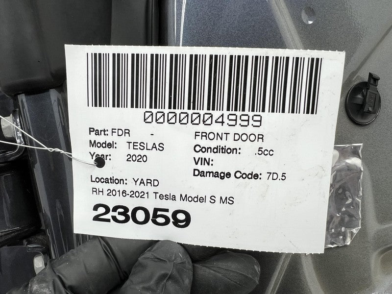 2016-2020 Tesla Model S MS Front Passenger Side Door Shell Right RH Gr