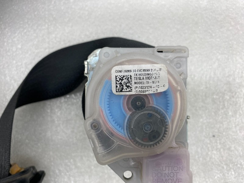 102313600C ⭕12-15 Model S Rear Left Seat Belt & Retractor w/ Mid C-Pillar Trim 1023136-00-C