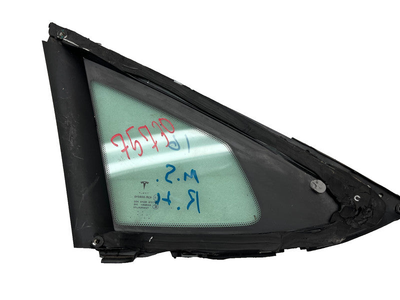 E6 43R-008010 ⭕ 2012-2020 Tesla Model S Rear Passenger Side Quarter Fixed Glass Right Assembly