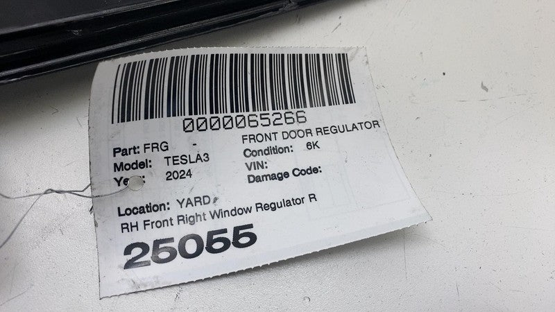 ⭕ 24-25 Tesla Model 3 Front Right Door Window Glass Regulator & Motor Assembly
