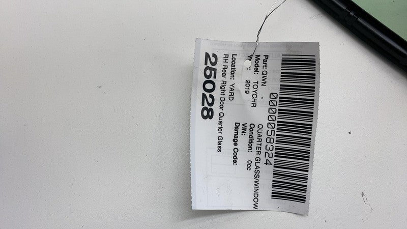 68188-10060 ⭕ 2018-2022 Toyota CHR Rear Right Door Corner Fixed Window Glass RH 68188-10060