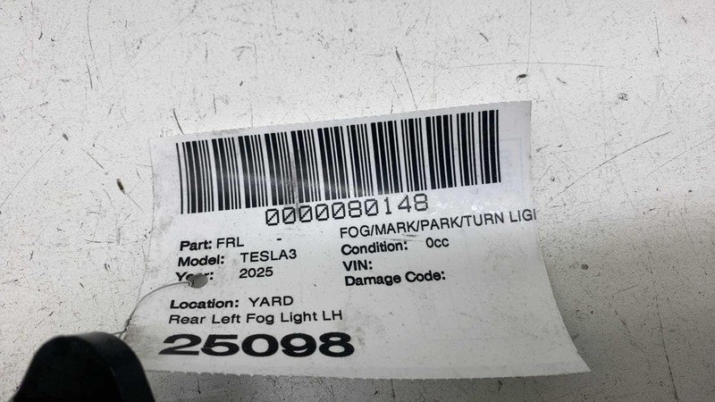 171251300E ⭕ 24-25 Model 3 Rear Left Lower Bumper Taillight LED Lamp Reflector 1712513-00-E