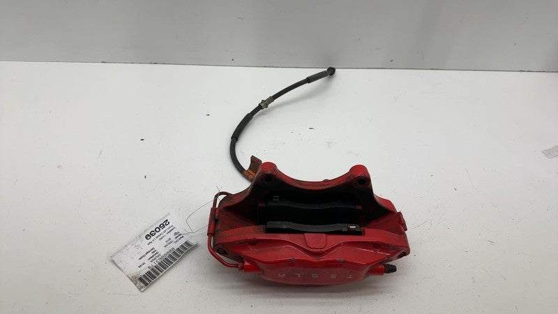 ⭕ 16-20 Model X Front Left Brembo Caliper w/ Brake Hose Line Red LH 10