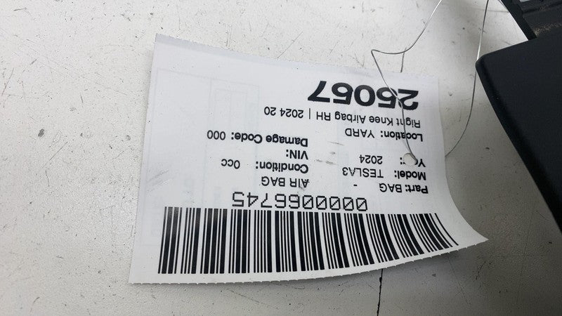 107782600E ⭕ 24-25 Tesla Model 3 Front Right Lower Knee Safety Airbag Module 1077826-00-E