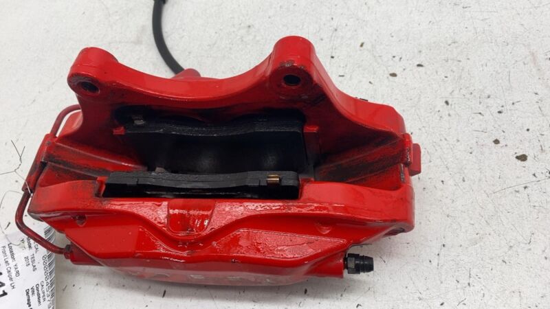 2012-2020 Tesla Model S Front Driver Side Caliper Red w/ Brake Hose Line Left LH