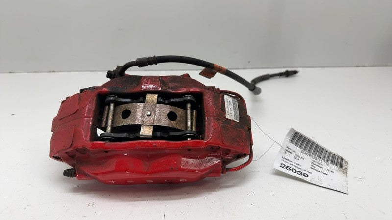 ⭕ 16-20 Model X Front Left Brembo Caliper w/ Brake Hose Line Red LH 10