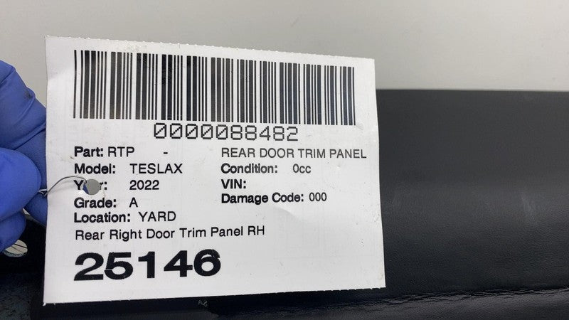 ⭕ 2021-2025 Tesla Model X MX Plaid Rear Passenger Side Door Trim Panel