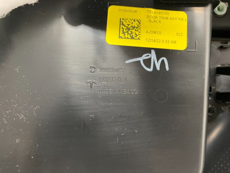 160861700A ⭕2021-2023 Model 3 Rear Driver Side Door Panel Trim Card Cover Left 1608617-00-A