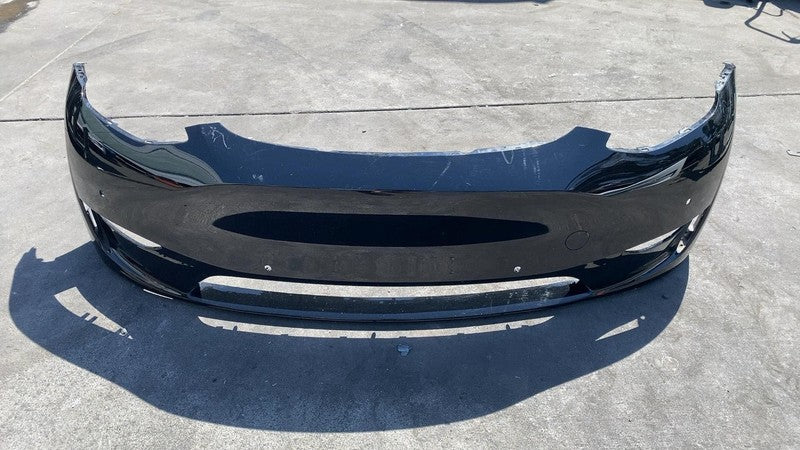⭕ 20-22 Model Y Front Bumper Cover w/ Park Sensor Holes Black PBSB 149