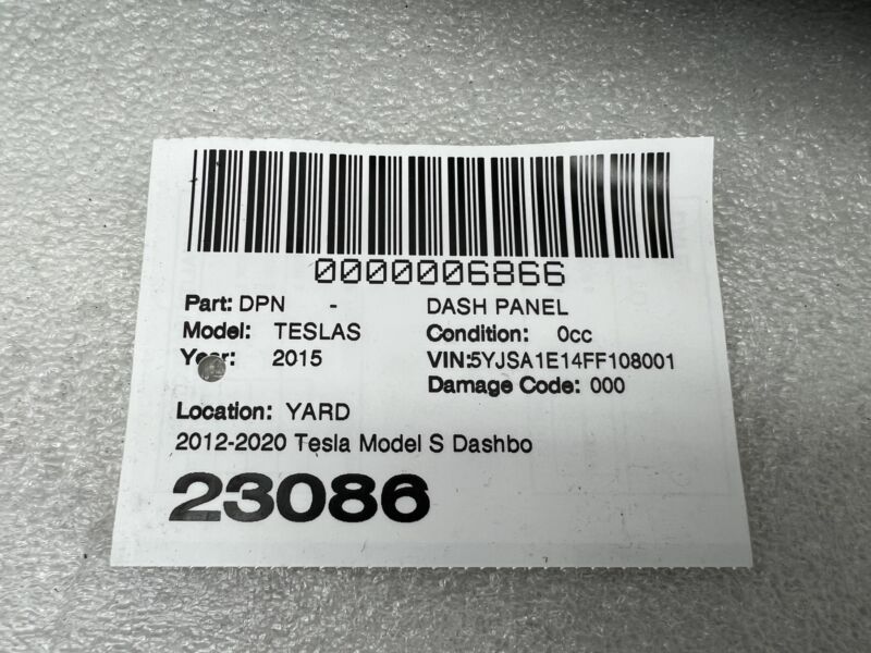 1118926-00-A 2012-2016 Tesla Model S MS Dashboard Instrument Panel Interior Dash Trim Cover