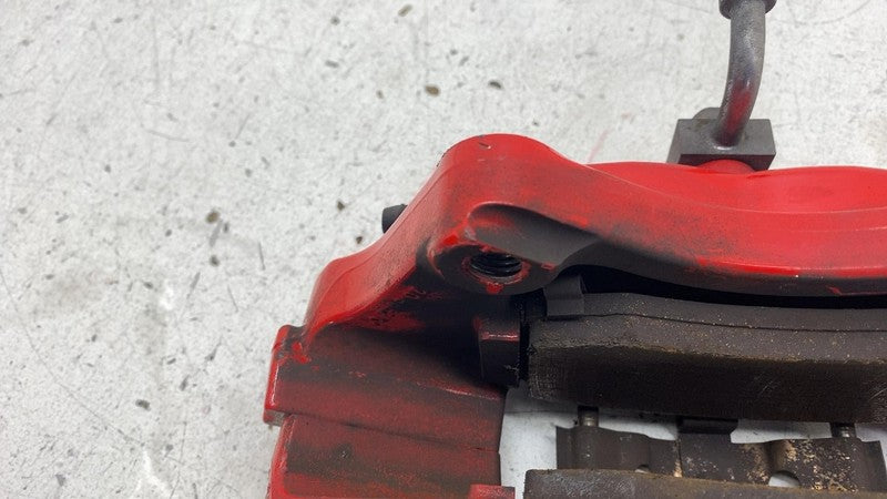 1042642-01-A 2012-2020 Tesla Model S Rear Passenger Side Caliper Red w/ Brake Hose Line Right