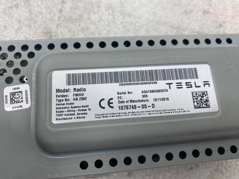 1079749 00 D ⭕ 2017-2023 Model 3 Harman Becker FM/HD Audio Radio Receiver Module 1079749-00-D
