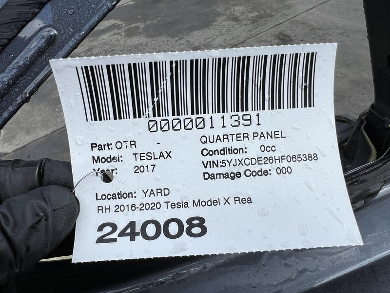 ⭕ 2016-2020 Tesla Model X Rear Right Quarter Fender Frame Panel Cutout Gray PMNG
