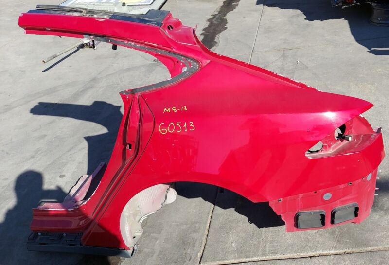 2012-2020 Tesla Model S Rear Left Quarter Body Side Panel Structural Cut Out Red