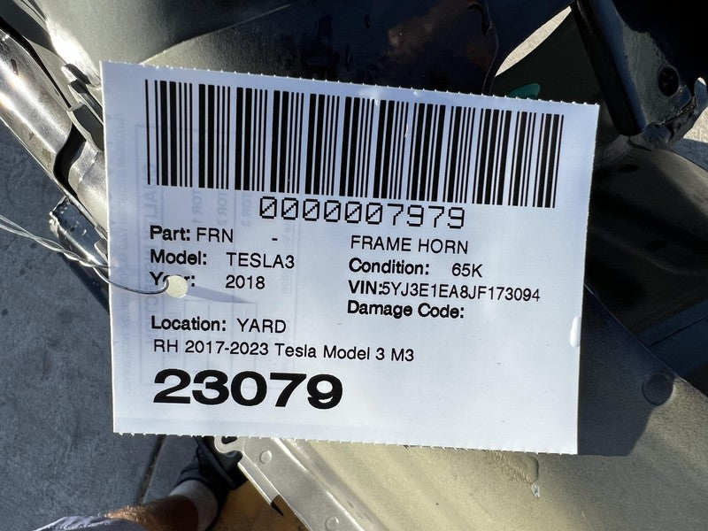 ⭕ 2017-2020 Tesla Model 3 M3 Front Right Quarter Panel Cut Out Frame Passenger