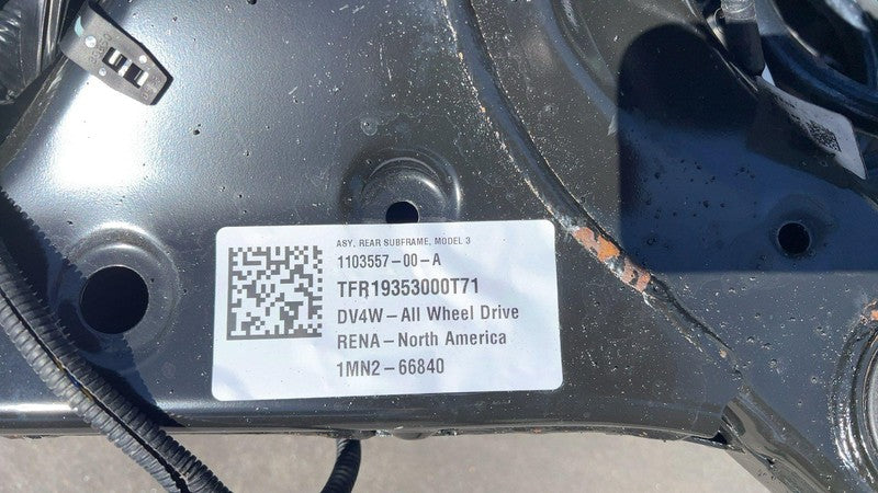 1120990 00 G ⭕ 2017-2020 Tesla Model 3 Rear Drive Unit w/ Subframe & Suspension 1120990-00-G