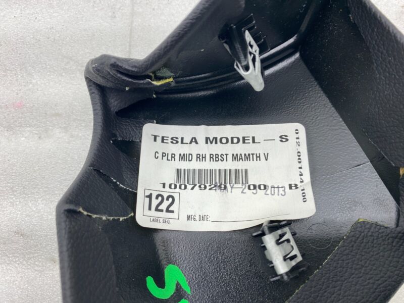 1007929 00 B 2012-2020 Tesla Model S MS Passenger Side C-Pillar Middle Trim Cover Right OEM
